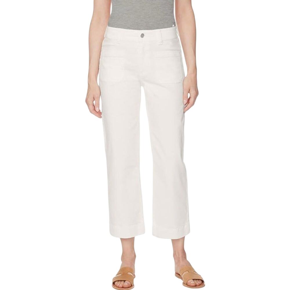 Buffalo David Bitton High-Rise Brigette Soft Stretch White Crop Pants size 14/34